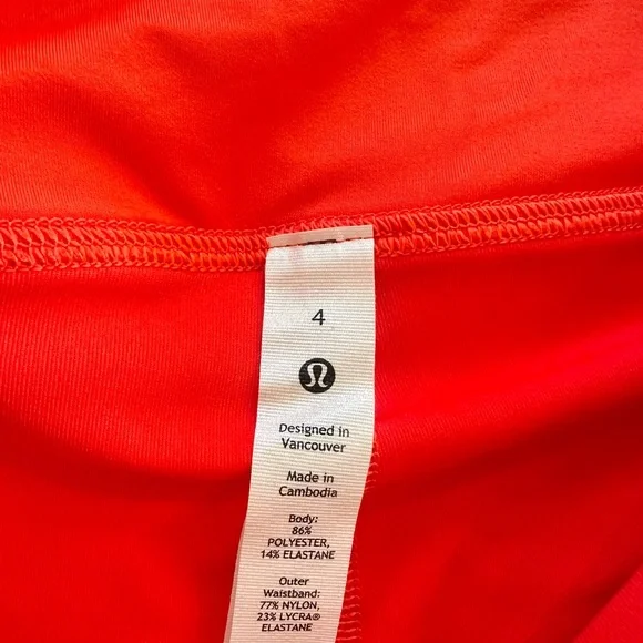 Lululemon Bright Red Pleated Tennis Skirt Built-In Shorts Size 4 NWOT - Picture 5 of 8